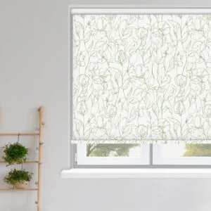 Sweet Pea Stem Green Roller Blind