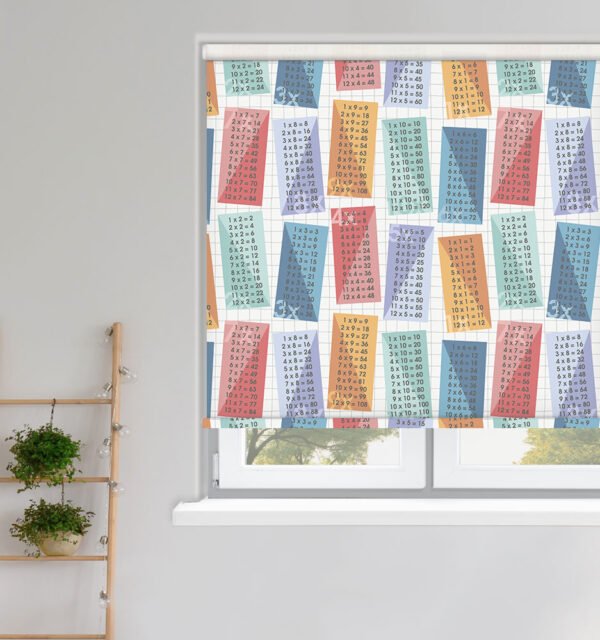 Times Table Multi Blackout Roller Blind