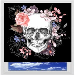 Skull and Flowers Digitally Printed Photo Roller Blinds