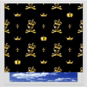 Skulls Gold Digitally Printed Photo Roller Blind