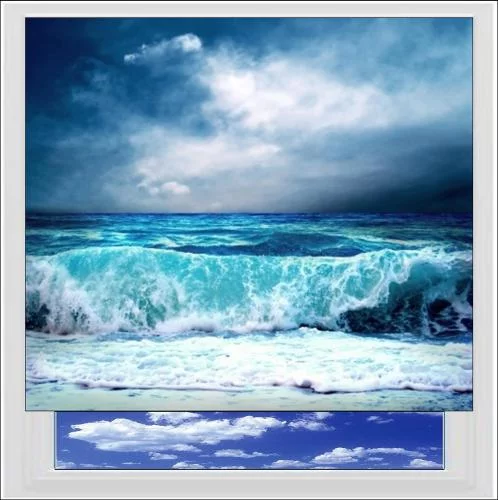 Stormy Waves Digitally Printed Photo Roller Blind