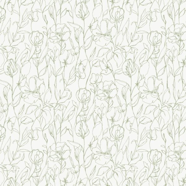 Sweet Pea Stem Green Roller Blind