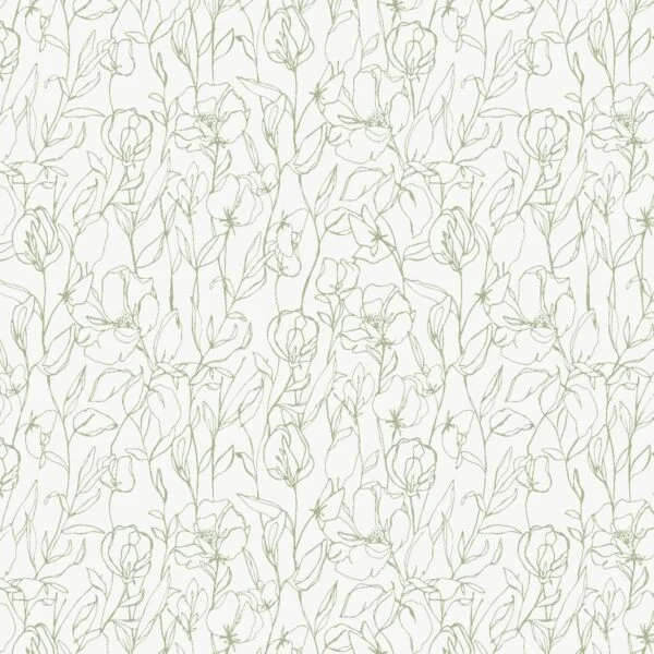 Sweet Pea Stem Green Roller Blind