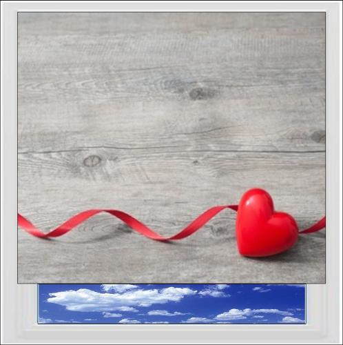 Vintage Style Heart Digitally Printed Photo Roller Blind