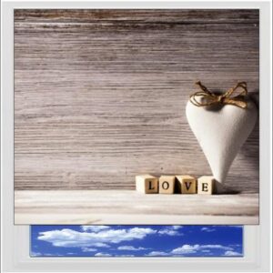 Vintage style Love Digitally Printed Photo Roller Blind