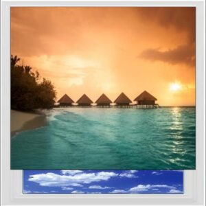 Water Bungalows Digitally Printed Photo Roller Blind