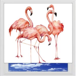 Watercolour Flamingos Digitally Printed Photo Roller Blind