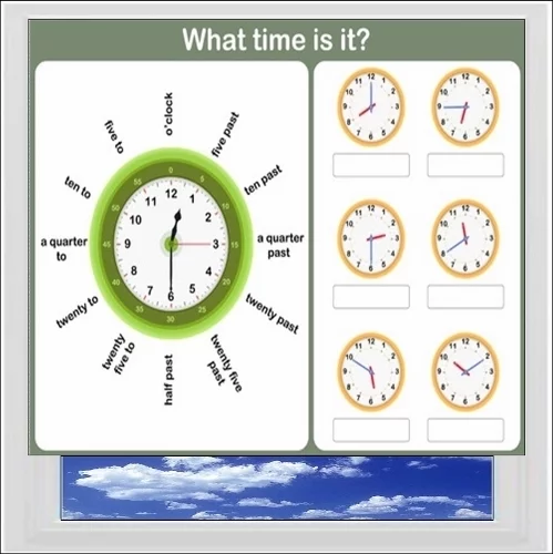 What Time Is It Digitally Printed Photo Roller Blind