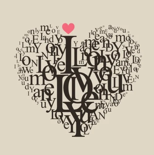 Words Of Love Digitally Printed Photo Roller Blind