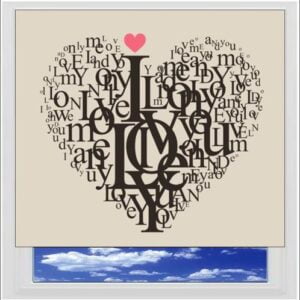 Words Of Love Digitally Printed Photo Roller Blind