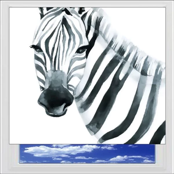 Zebra Digitally Printed Photo Roller Blind