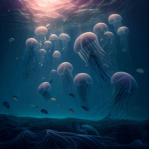 Deep Sea Jellyfish Digitally Printed Photo Roller Blind - Image 2