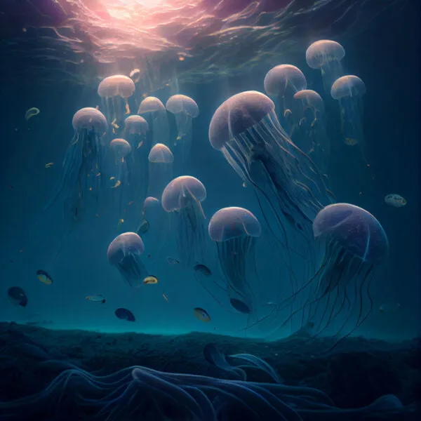 Deep Sea Jellyfish Digitally Printed Photo Roller Blind - Image 2