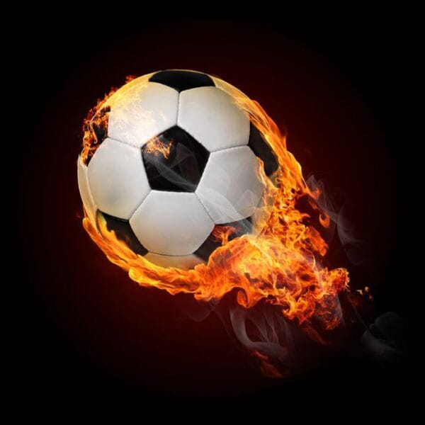 Football On Fire Digitally Printed Photo Roller Blind - Image 2