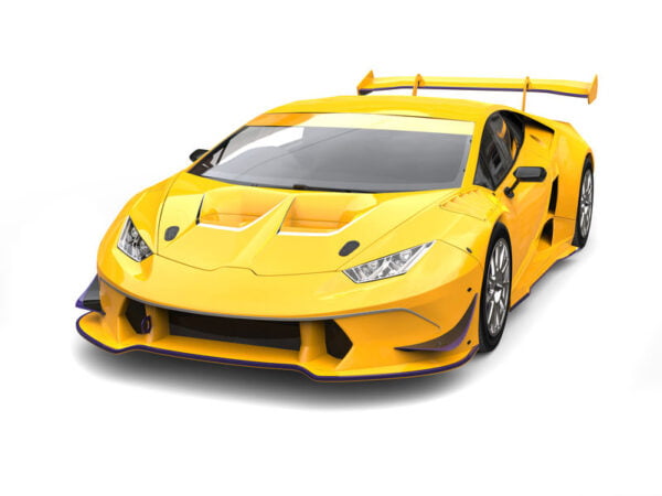 Yellow Sports Car Digitally Printed Photo Roller Blind