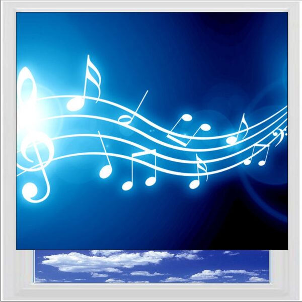 Neon Music Notes Digitally Printed Photo Roller Blind