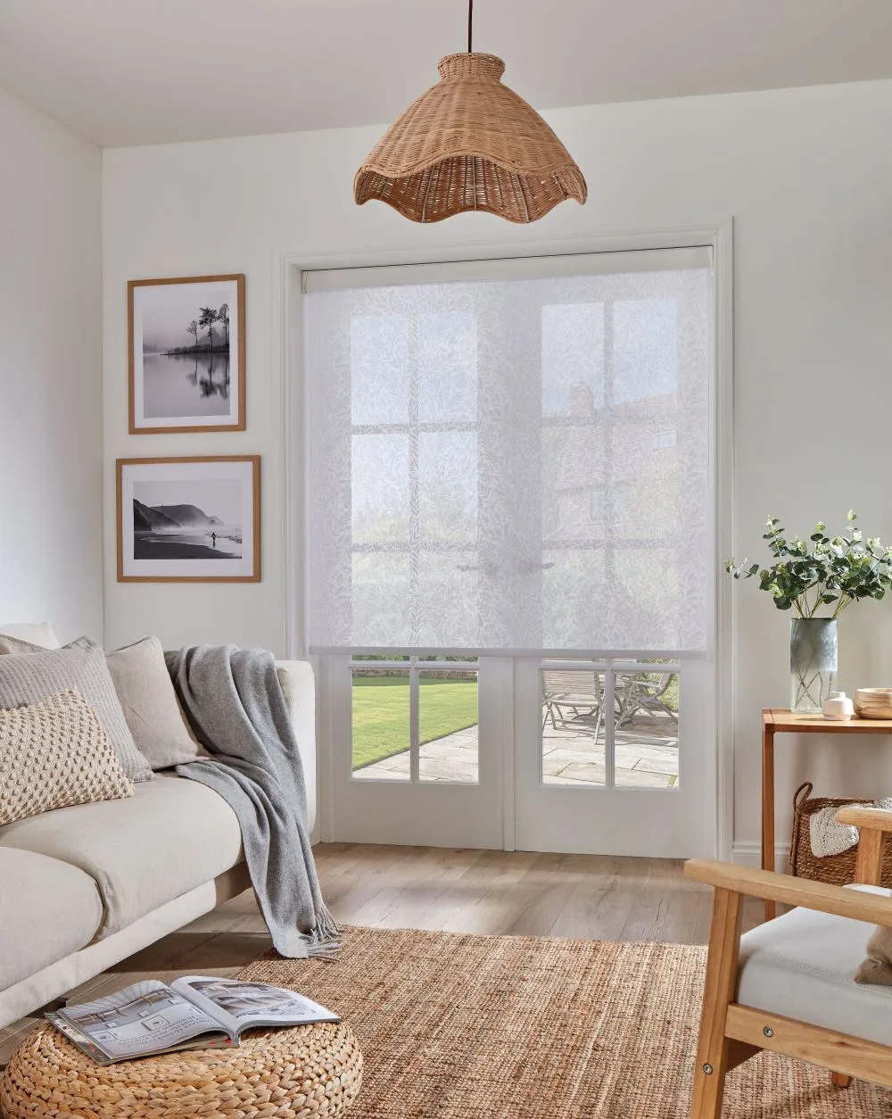 Petal White Sheer Roller Blind