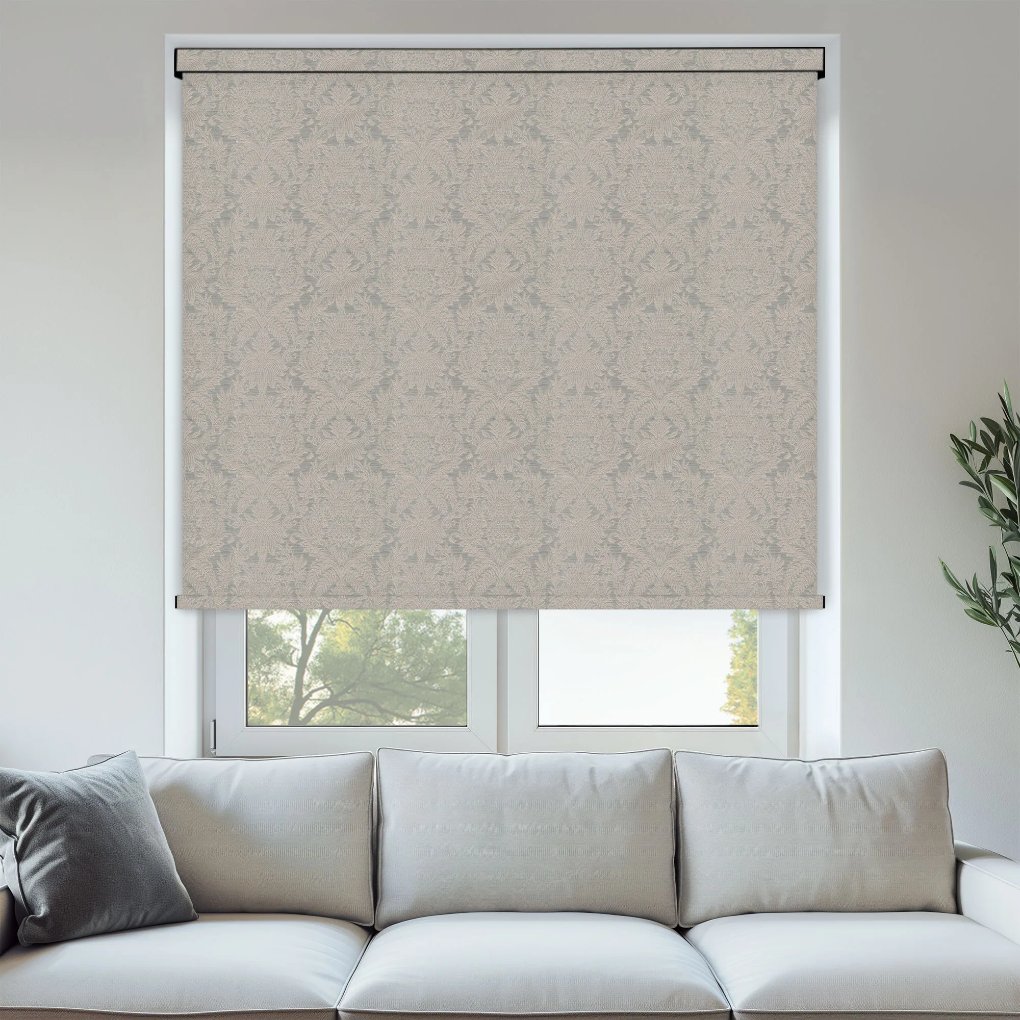 Damask Stone Blackout Roller Blind