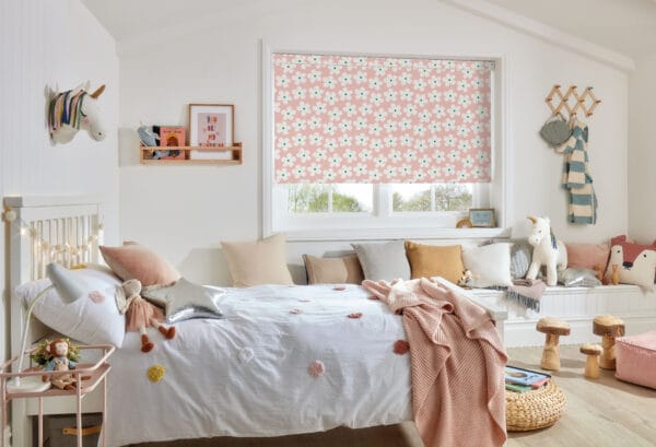 Daisy Pink Blackout Roller Blind