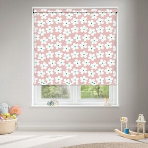 Daisy Pink Blackout Roller Blind