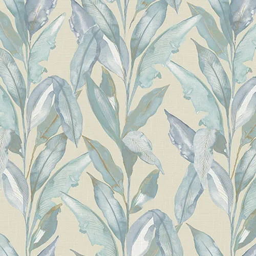 Paradise Palm Blue Blackout Roller Blind
