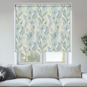 Paradise Palm Blue Blackout Roller Blind