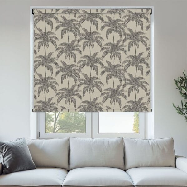 Vintage Palm Black Roller Blind
