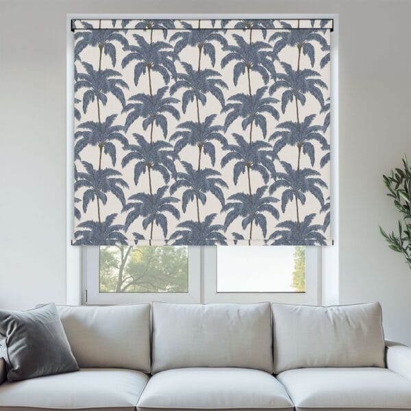 Vintage Palm Indigo Roller Blind
