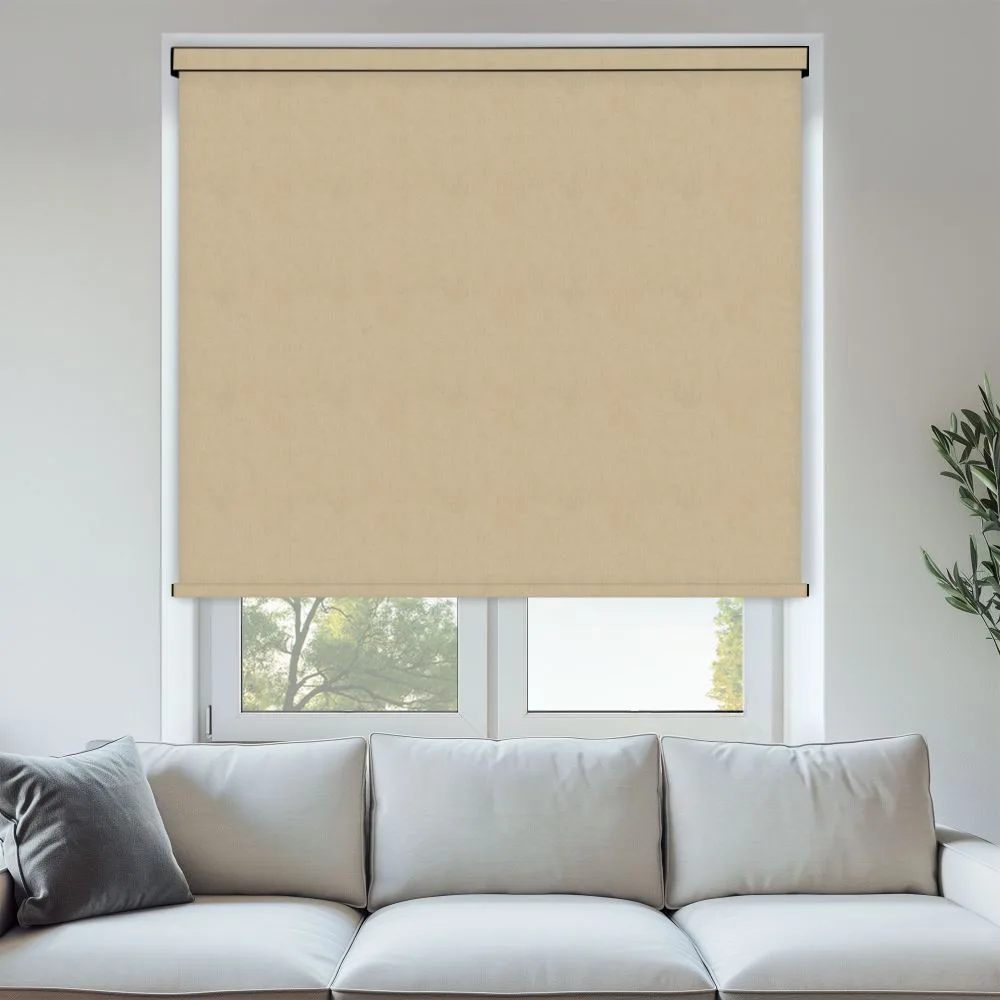 Windsor Oatmeal Velvet Blackout Roller Blind